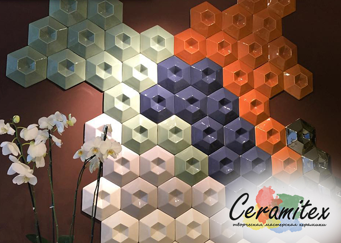 Объемная керамическая плитка ручной работы - Diamante