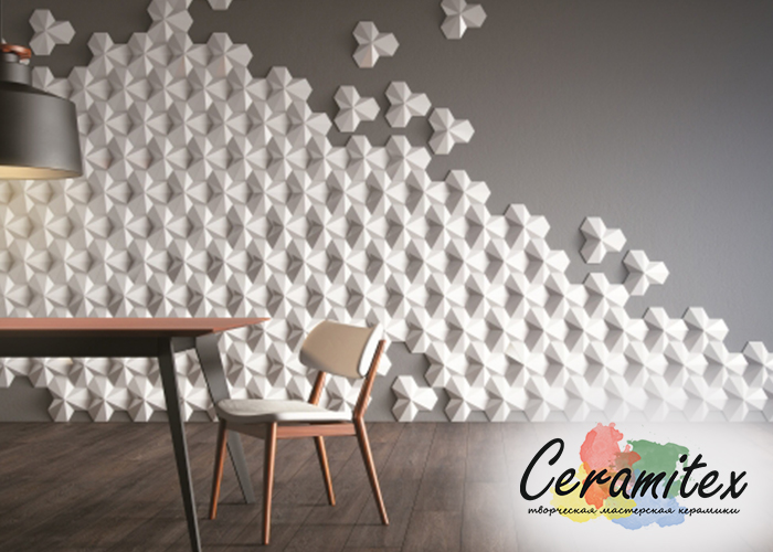 Объемная керамическая плитка ручной работы - Piramide