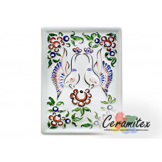 Изразец керамический ручной работы - "Птицы"