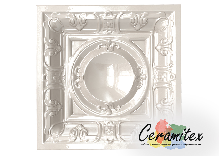 Изразец керамический ручной работы - Кружок