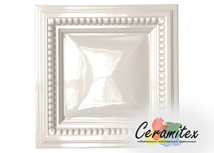 Изразец керамический ручной работы - Плоский