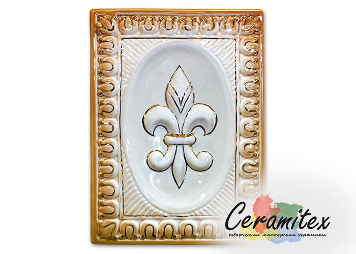 Изразец керамический ручной работы - "Лилия"