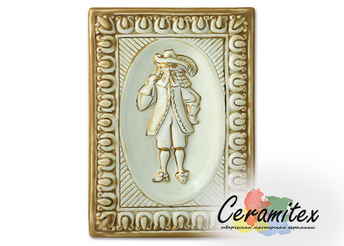 Изразец керамический ручной работы - "Кавалер"