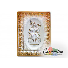 Изразец керамический ручной работы - "Баронесса"