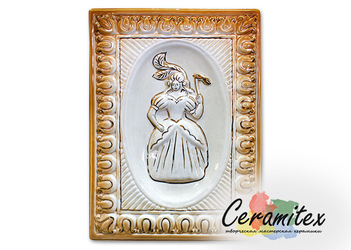 Изразец керамический ручной работы - "Баронесса"