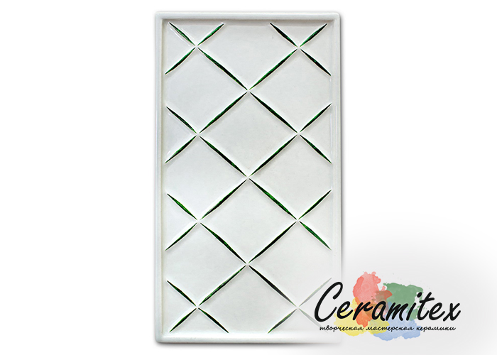 Изразец керамический ручной работы - "Сетка"