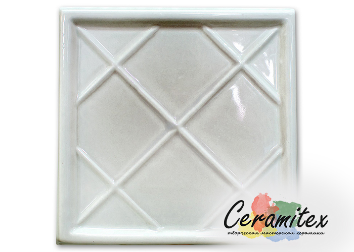 Изразец керамический ручной работы - "Сетка" 150