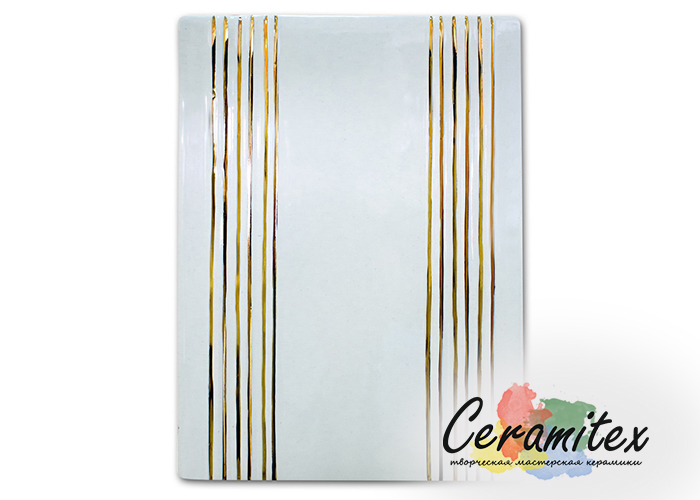 Изразец керамический ручной работы - "Полоса" с росписью