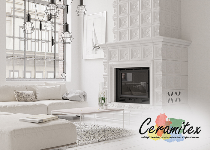 Изразцовый камин ручной работы "Этюд"