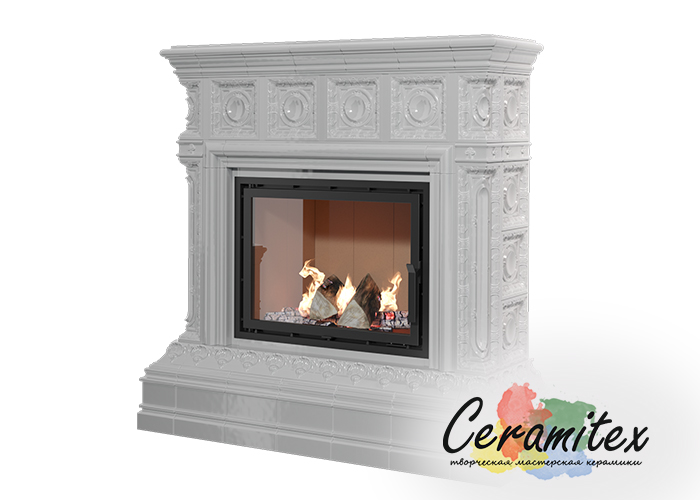 Изразцовый камин ручной работы "Ажур"