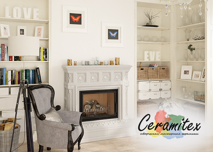 Изразцовый камин ручной работы "Ажур"