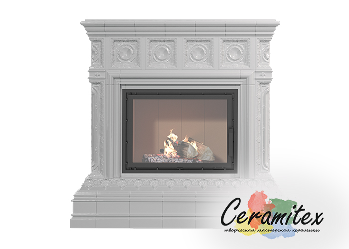 Изразцовый камин ручной работы "Ажур"