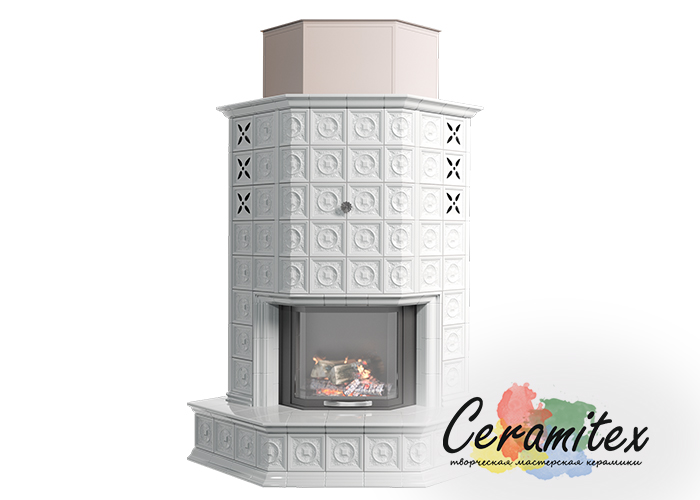 Изразцовый камин ручной работы "Пастель"