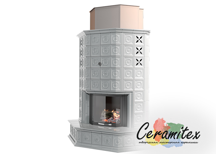 Изразцовый камин ручной работы "Пастель"