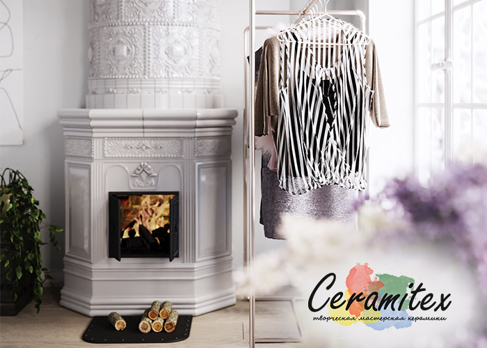 Изразцовый камин ручной работы "Скандинавия"