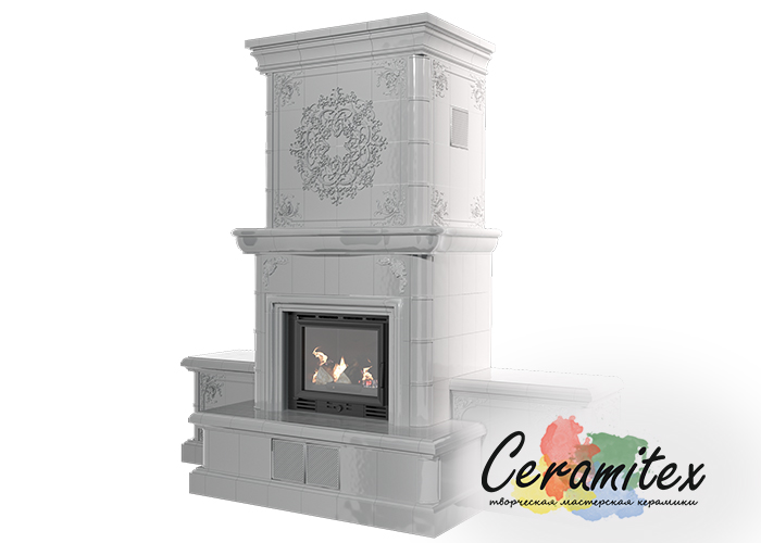 Изразцовый камин ручной работы "Винтаж"