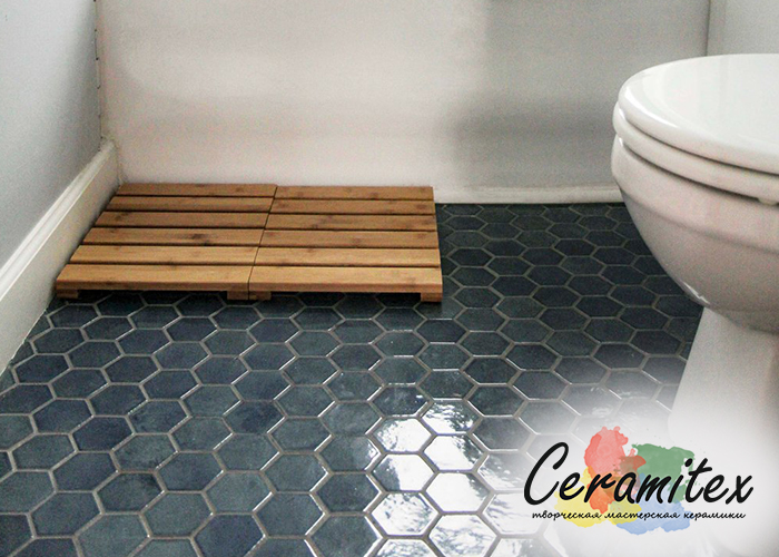 Мозайка ручной работы "Hexagon". Размер - 6,9*6,2