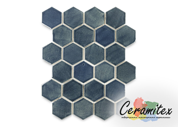 Мозайка ручной работы "Hexagon". Размер - 6,9*6,2