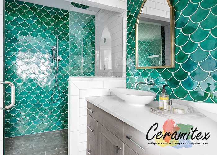 Мозаика ручной работы "Moroccan Fish". Размер - 9,5*8,3