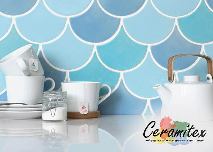 Мозаика ручной работы "Moroccan Fish". Размер - 9,5*8,3