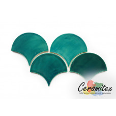 Плоская керамическая плитка ручной работы "Moroccan Fish". Размер - 14,3*12,7