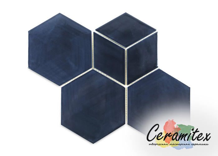 Плоская керамическая плитка ручной работы| Фирменный паттерн (узор) - Geo-Hex Pattern