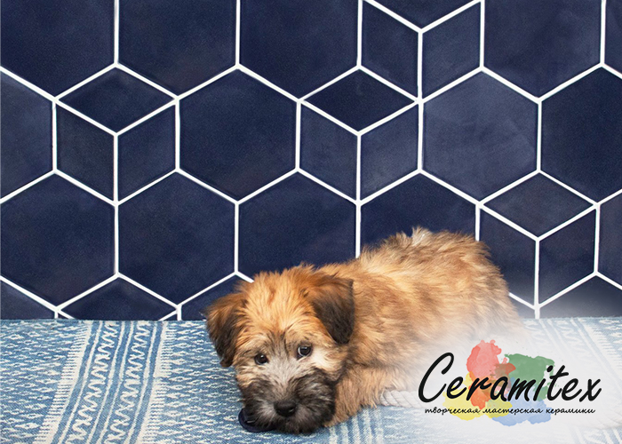 Плоская керамическая плитка ручной работы| Фирменный паттерн (узор) - Geo-Hex Pattern