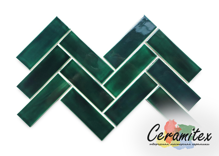 Плоская керамическая плитка ручной работы| Фирменный паттерн (узор) - Herringbone Pattern