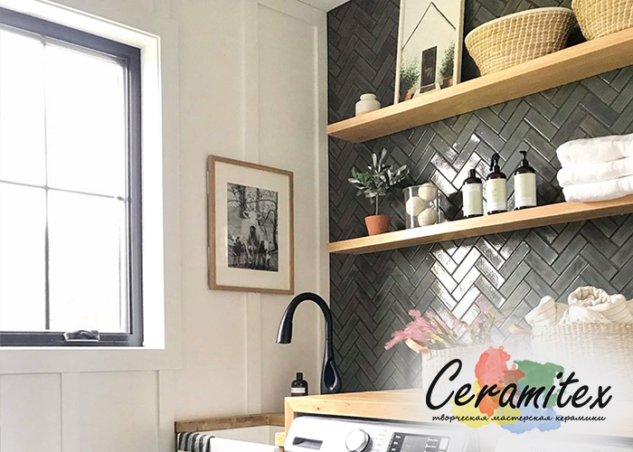 Плоская керамическая плитка ручной работы| Фирменный паттерн (узор) - Herringbone Pattern