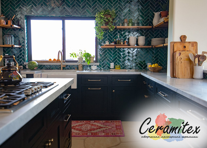 Плоская керамическая плитка ручной работы| Фирменный паттерн (узор) - Herringbone Pattern