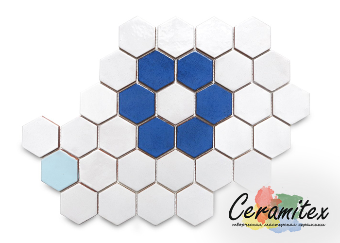 Плоская керамическая плитка ручной работы| Фирменный паттерн (узор) - Hexagon Flower Pattern