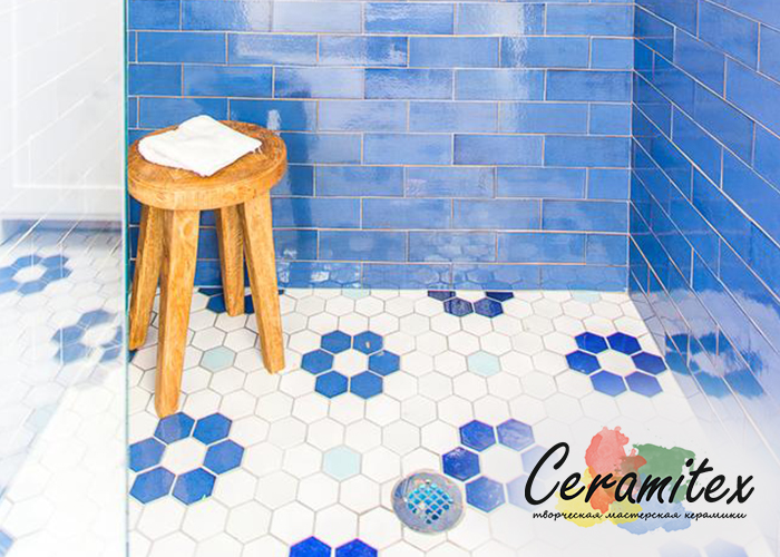 Плоская керамическая плитка ручной работы| Фирменный паттерн (узор) - Hexagon Flower Pattern