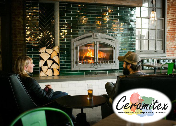 Плоская керамическая плитка ручной работы "Subway". Размер - 7,5*20