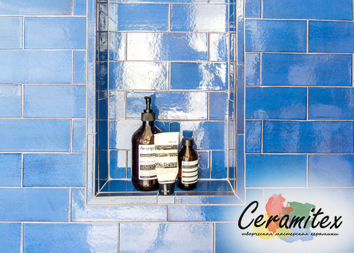 Плоская керамическая плитка ручной работы "Subway". Размер - 7,5*20