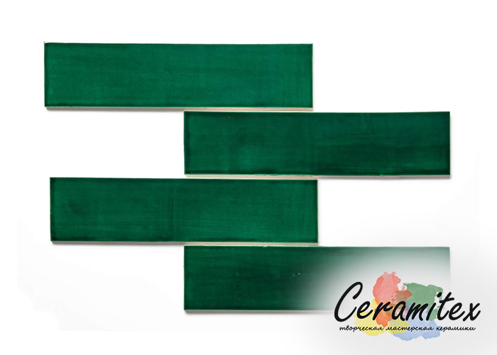 Плоская керамическая плитка ручной работы "Subway". Размер - 7,5*20