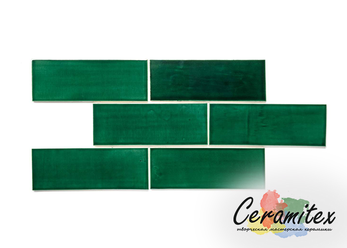 Плоская керамическая плитка ручной работы "Subway". Размер - 5*15