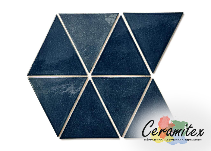 Плоская керамическая плитка ручной работы "Triangles". Размер - 14,75*14,75